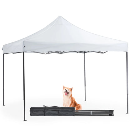 edx 10 x 10ft Pop Up Canopy Tent Portable Sun Shelter Canopy Tent with Sand Bags, White