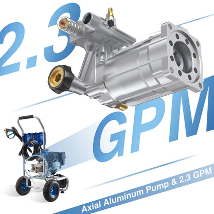 Efurden 3500PSI Gas Pressure Washer, 2.3GPM Gas Powered High Pressure Clean Machine with 209CC Engine, 4 Adjustable Nozzles for Cleaning Walls, Terraces, Vehicles, Gardens (Blue)