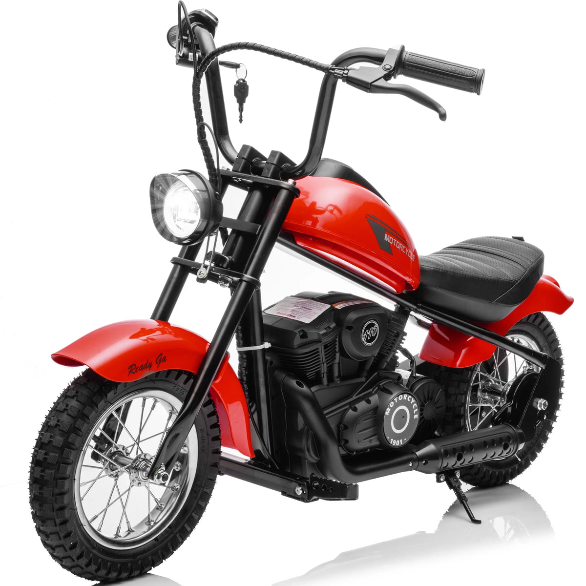 24V Kids Electric Dirt Bike, 250W Powered Ride on Motorcycle Toy with Speed up to 13.6MPH, Kids Motorized Dirt Bike with PU Seat, Motorcycle for Kids Boys Girls Ages 8-14, Hand Operated Brake, Red
