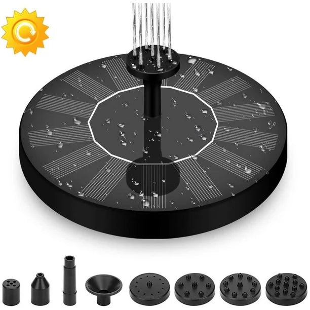 Solar Bird Bath Fountain Pump,Solar Fountain with 6 Nozzle, Free Standing Floating Solar Powered Water Fountain Pump for Bird Bath,Garden, Pond,Pool, Fish Tank,Garden Decoration,1.4W