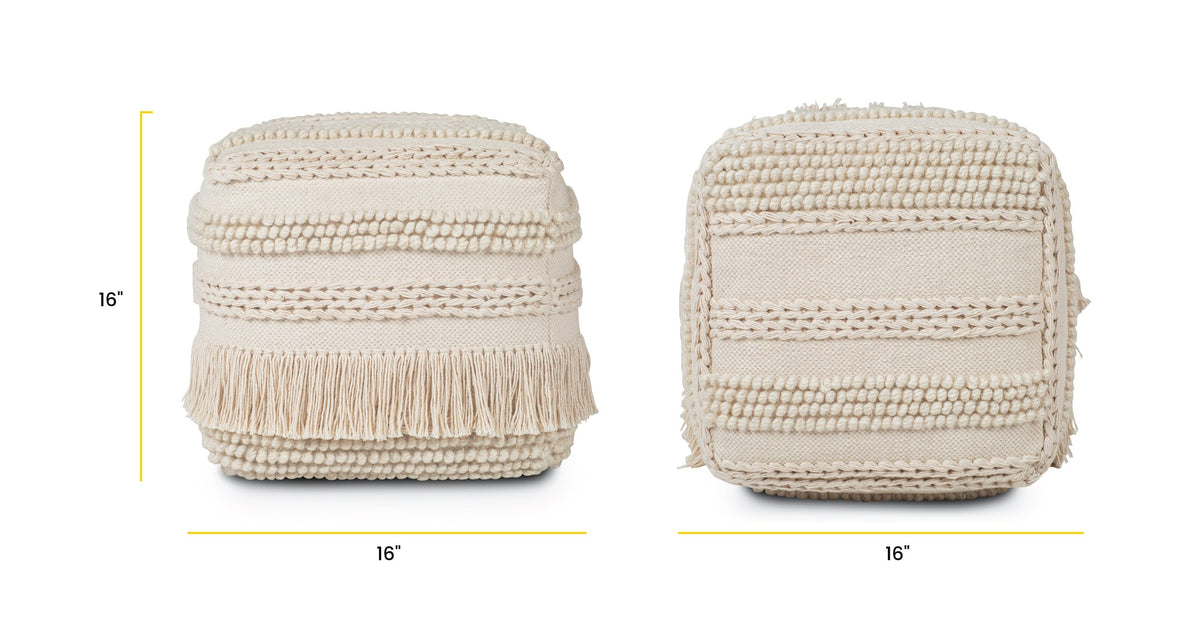 Lexi 16" Square Pouf