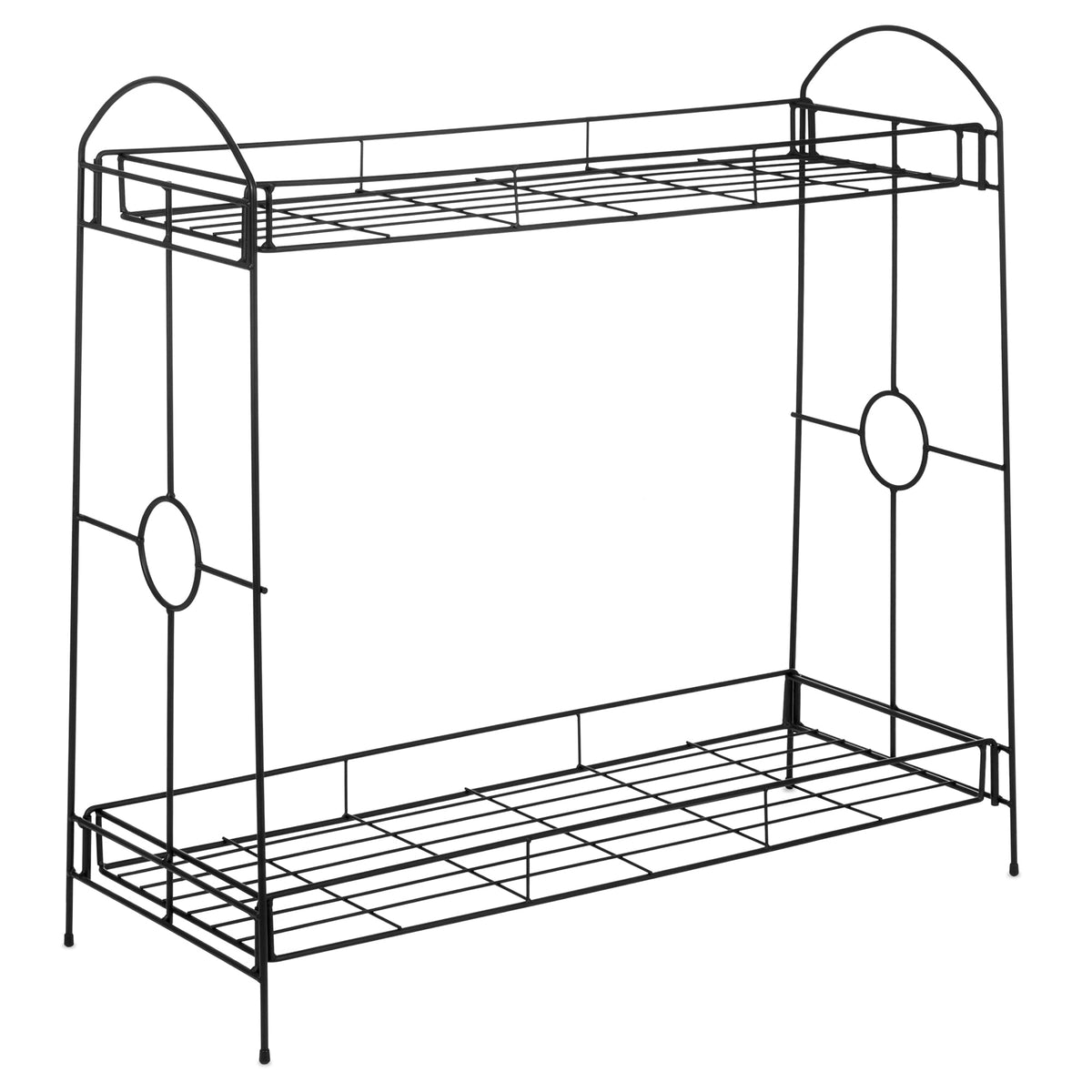 32in 2-Tier Metal Plant Stand Shelf